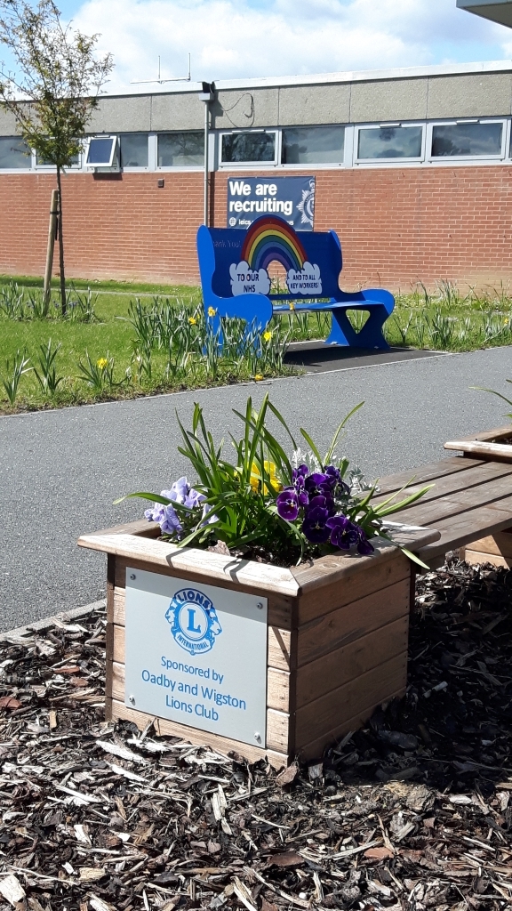 Lions Planter at Wigston Police Station